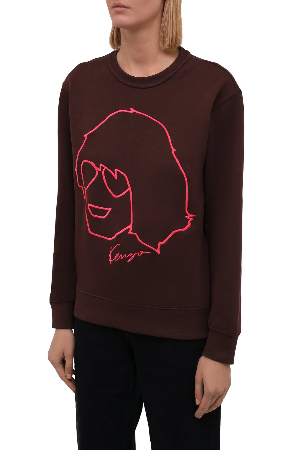 Хлопковый свитшот KENZO коричневого цвета по цене 26650 руб., арт. FB62SW8354ML, фото 3 Хлопковый свитшот KENZO, арт. FB62SW8354ML, фото 3