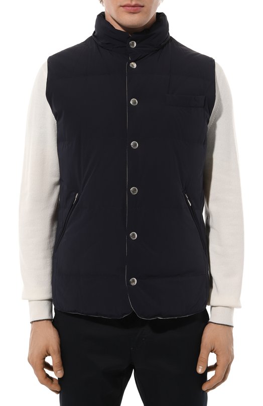 Пуховый жилет Brunello Cucinelli MM4031716 Синий  MM4031716 Фото 3
