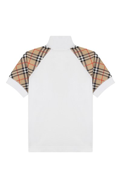 Хлопковая футболка с воротником-стойкой BURBERRY белого цвета по цене 8995 руб., арт. 8011057, фото 2 Хлопковая футболка с воротником-стойкой BURBERRY, арт. 8011057, фото 2