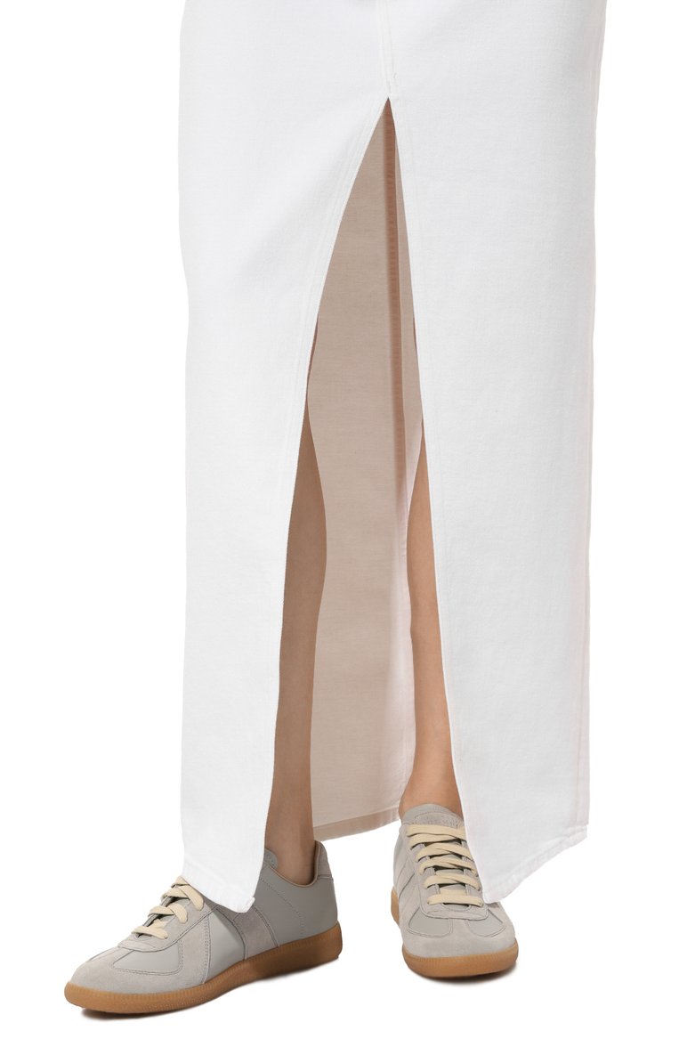 Женские кожаные кеды replica MAISON MARGIELA светло-серого цвета, арт. S58WS0109/P1895 | Фото 3 (Подошва: Платформа; Стили: Кэжуэл; Материал внутренний: Текстиль; Материал внешний: Натуральная кожа; Кросс-КТ: Низкие)
