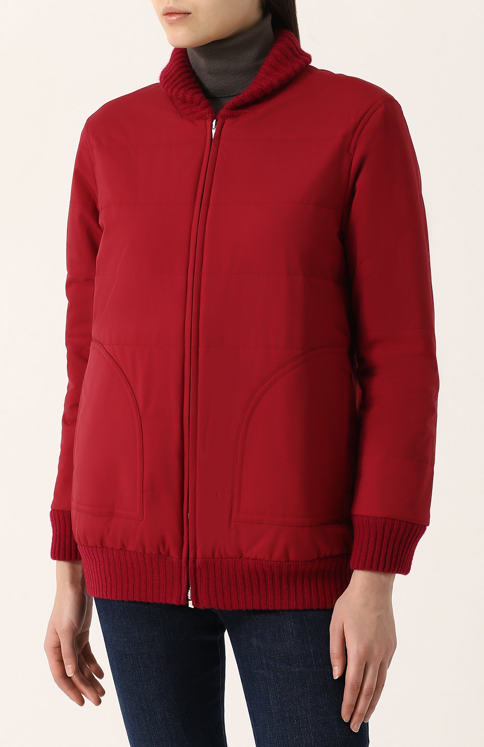 Двубортный вязаный бомбер на молнии LORO PIANA, арт. FAG4349, фото 6