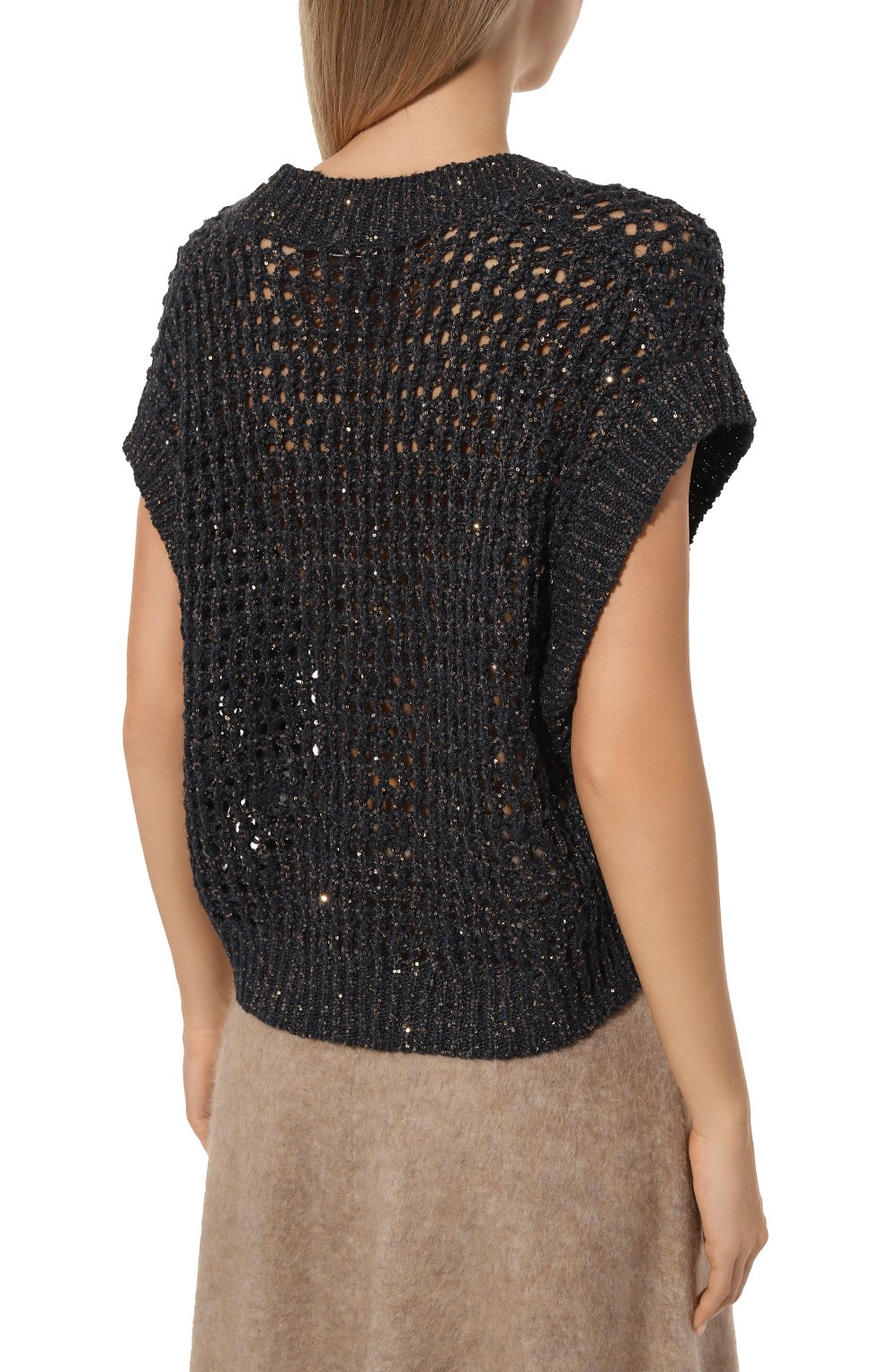 Жилет из шелка и льна BRUNELLO CUCINELLI, арт. MEA360402P, фото 4