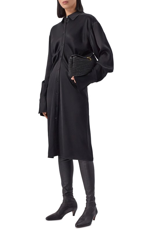 Атласное платье TOTEME 254-WRD0256-FB0020 Чёрный  254-WRD0256-FB0020 Фото 2