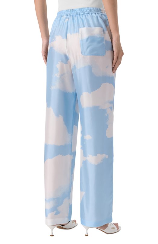 Шелковые брюки Moschino J0302/5551 Голубой  J0302/5551 Фото 4