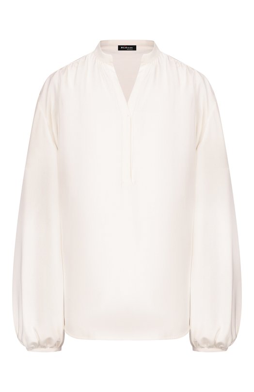 Шелковая блузка Kiton D61422K0977 Кремовый D61422K0977