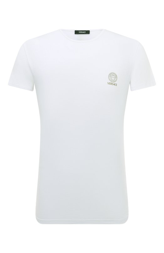 Хлопковая футболка Versace AUU01005/1A10011 Белый AUU01005/1A10011