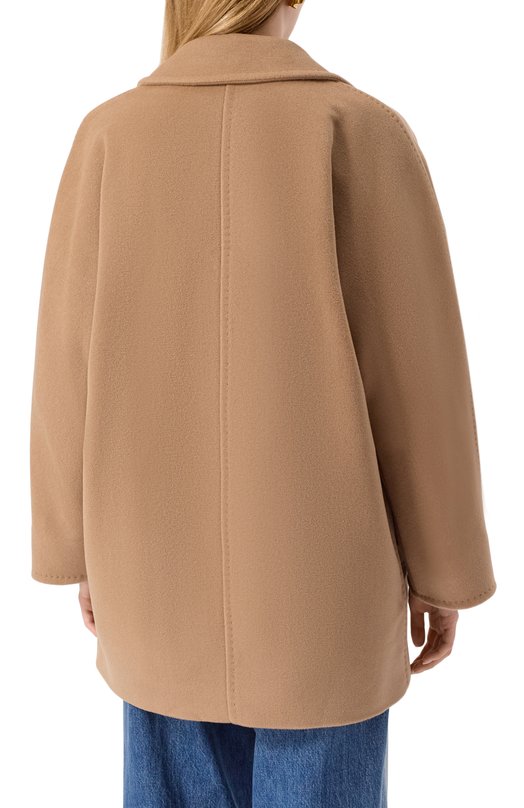 Полупальто из шерсти и кашемира Max Mara REBUS Бежевый  REBUS Фото 4