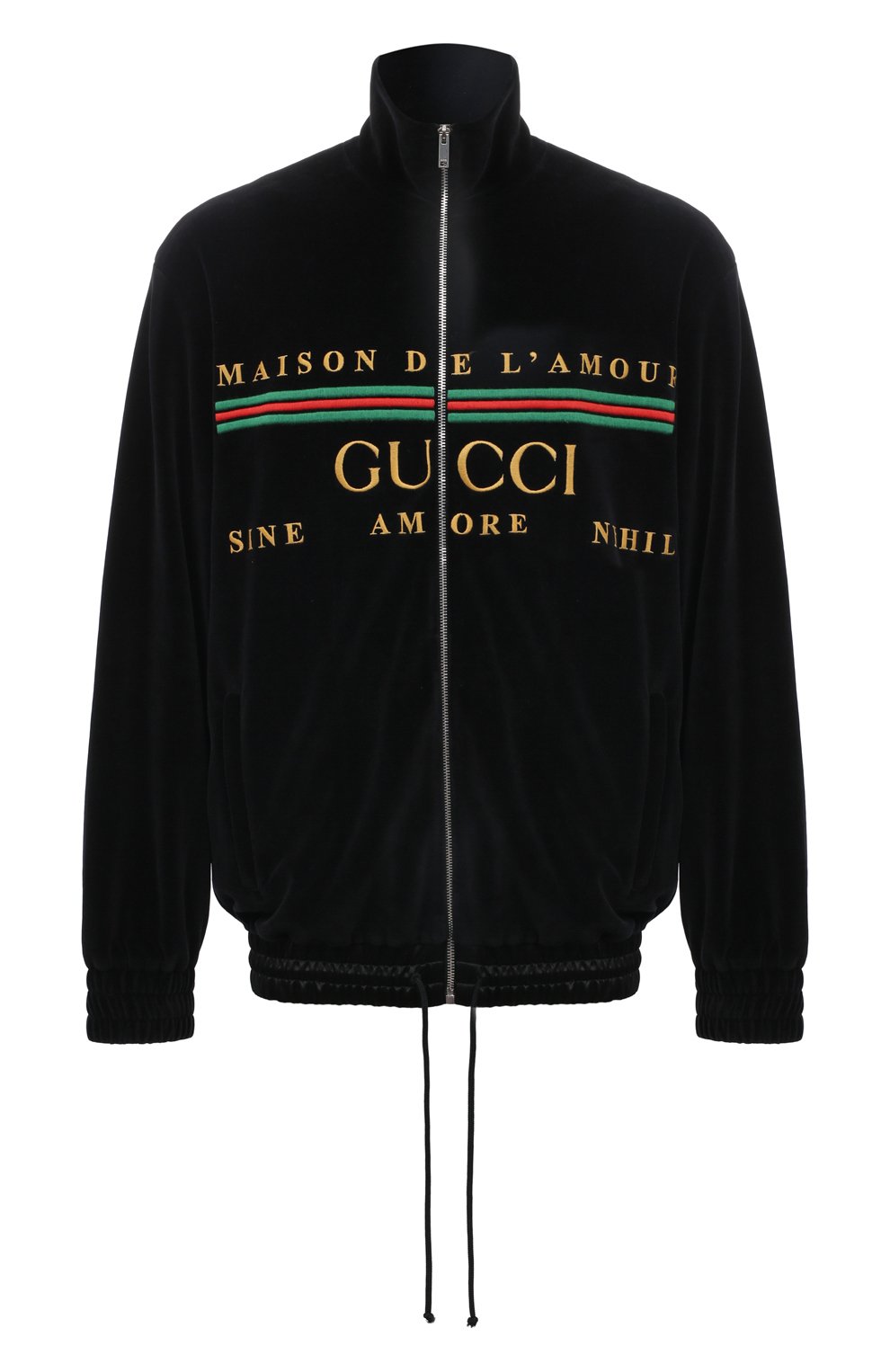 Хлопковый бомбер GUCCI черного цвета по цене 187200 руб., арт. 595533 XJBTD, фото 1 Хлопковый бомбер GUCCI, арт. 595533 XJBTD, фото 1