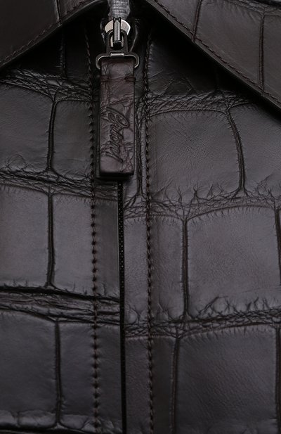 Кардиган с отделкой из кожи аллигатора BRIONI, арт. UMIJ0L/01K13/AMIS, фото 5