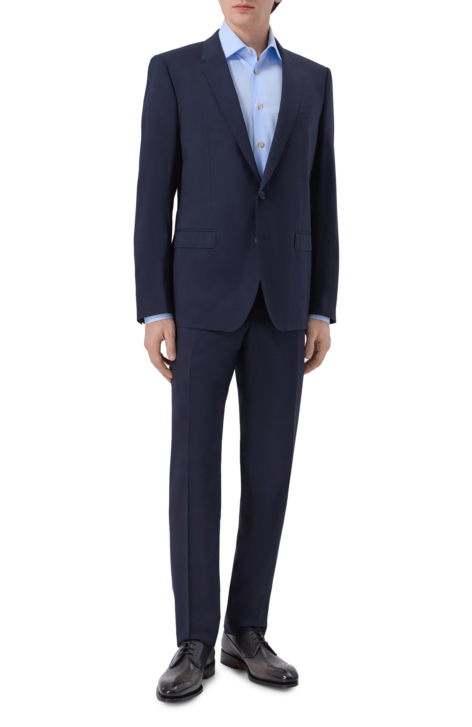 Кожаные дерби carter SANTONI темно-серого цвета по цене 166500 руб., арт. MCCG19226MC8HWVE, фото 2 Кожаные дерби carter SANTONI, арт. MCCG19226MC8HWVE, фото 2