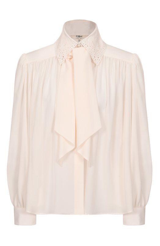 Шелковая блузка Chloé CH25WHT75005 Кремовый CH25WHT75005