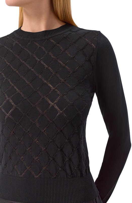 Хлопковый пуловер Lorena Antoniazzi P26113GM43A/1329 Чёрный  P26113GM43A/1329 Фото 5