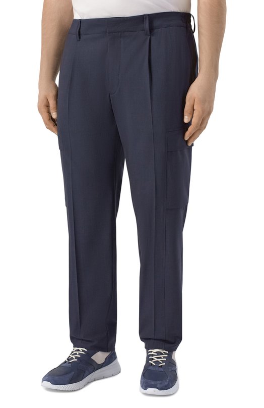 Шерстяные брюки-карго Cortigiani 4AP632 Синий  4AP632 Фото 3