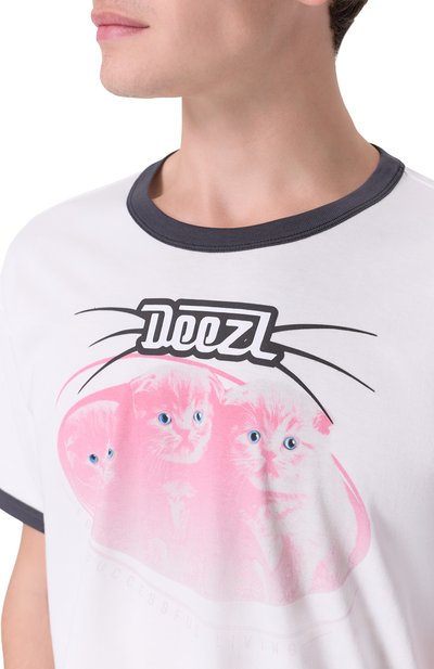 Хлопковая футболка DIESEL белого цвета по цене 14200 руб., арт. A19639/0PLAT, фото 5 Хлопковая футболка DIESEL, арт. A19639/0PLAT, фото 5