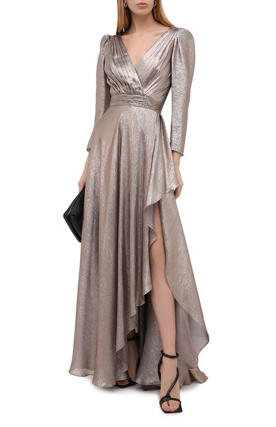 Шелковое платье ZUHAIR MURAD золотого цвета по цене 446500 руб., арт. DRP20012/CHLU003, фото 2 Шелковое платье ZUHAIR MURAD, арт. DRP20012/CHLU003, фото 2