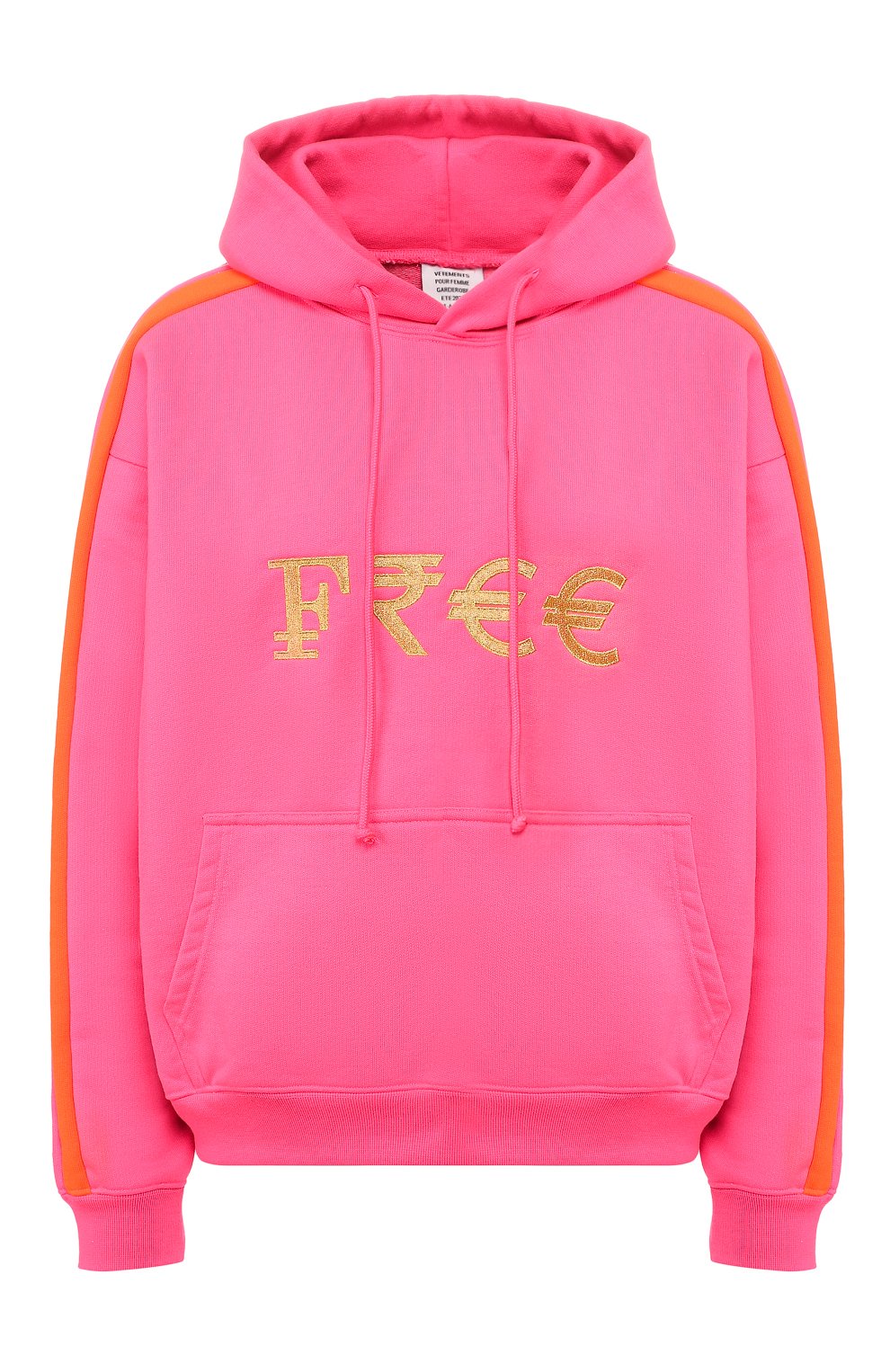 Худи VETEMENTS розового цвета по цене 51700 руб., арт. SS20TR154 1607/W/FLU0 PINK, фото 1 Худи VETEMENTS, арт. SS20TR154 1607/W/FLU0 PINK, фото 1