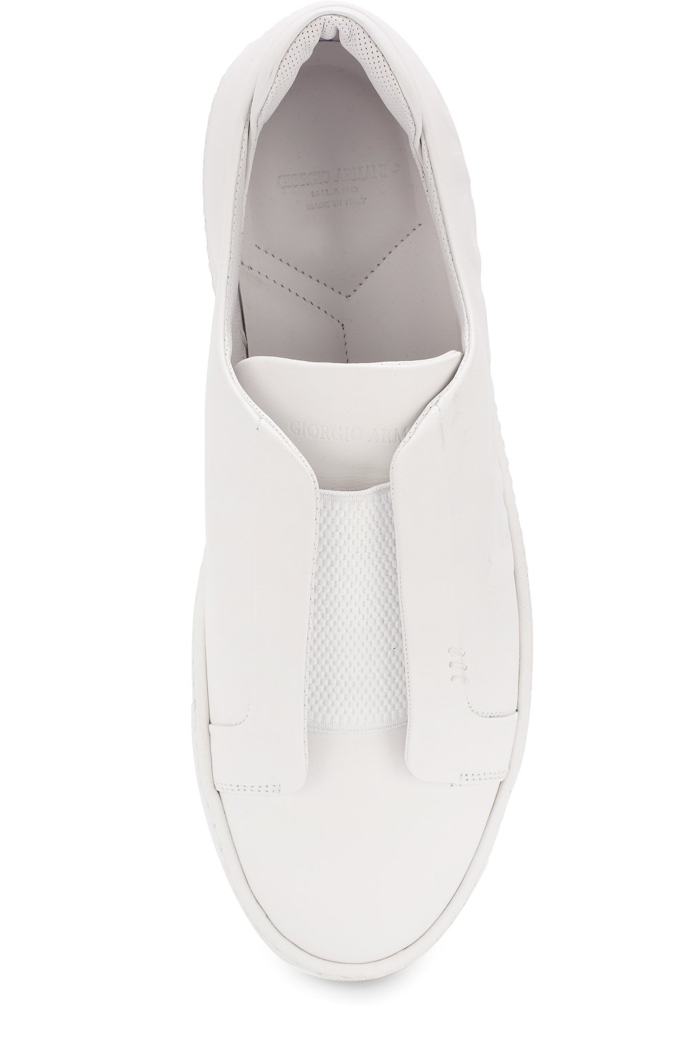 Кожаные кеды без шнуровки с эластичной вставкой GIORGIO ARMANI, арт. X2X075/XF240, фото 5