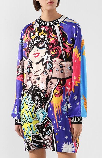 Платье с принтом DOLCE & GABBANA разноцветного цвета по цене 92650 руб., арт. F8L17T/G7R0M, фото 3 Платье с принтом DOLCE & GABBANA, арт. F8L17T/G7R0M, фото 3