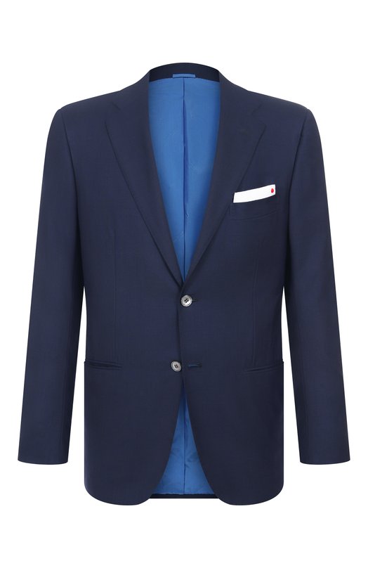 Шерстяной пиджак Kiton UG81K0982823 Синий UG81K0982823