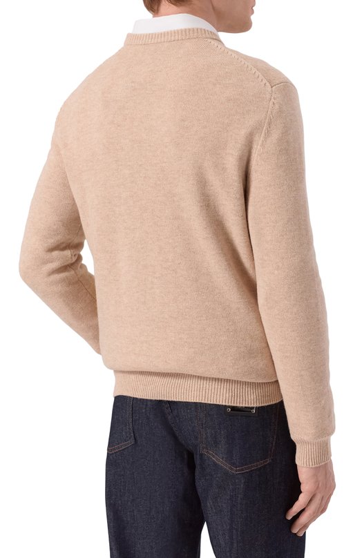 Джемпер из шерсти и вискозы MC2 Saint Barth HER0011-02930I/HER0N C Бежевый  HER0011-02930I/HER0N C Фото 4