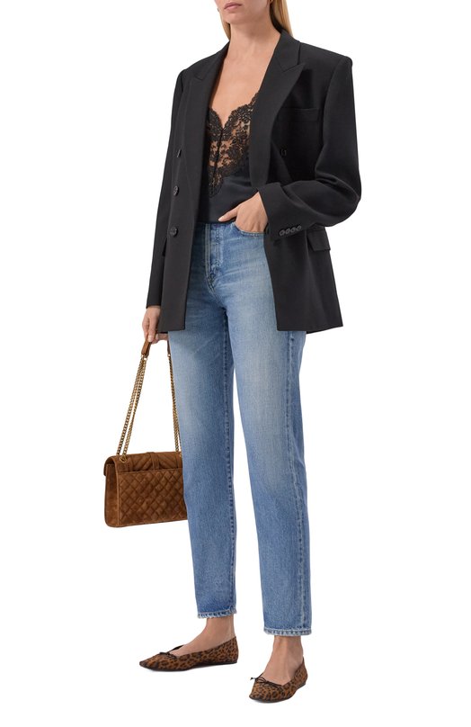 Текстильные балетки Poppy Saint Laurent 818799/AAEHY Леопардовый  818799/AAEHY Фото 3