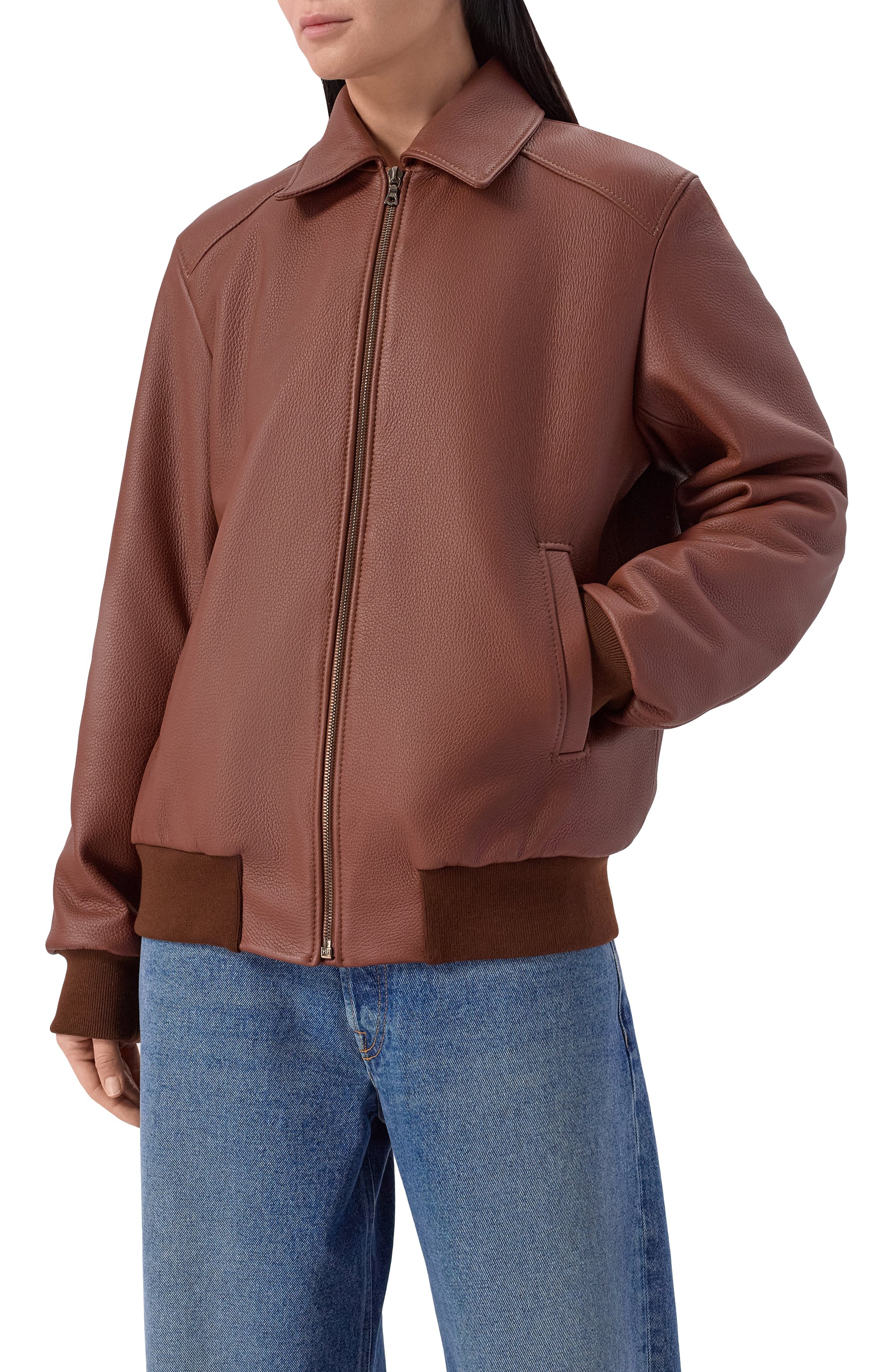 Кожаный бомбер MASLOV, арт. SMB63, фото 3