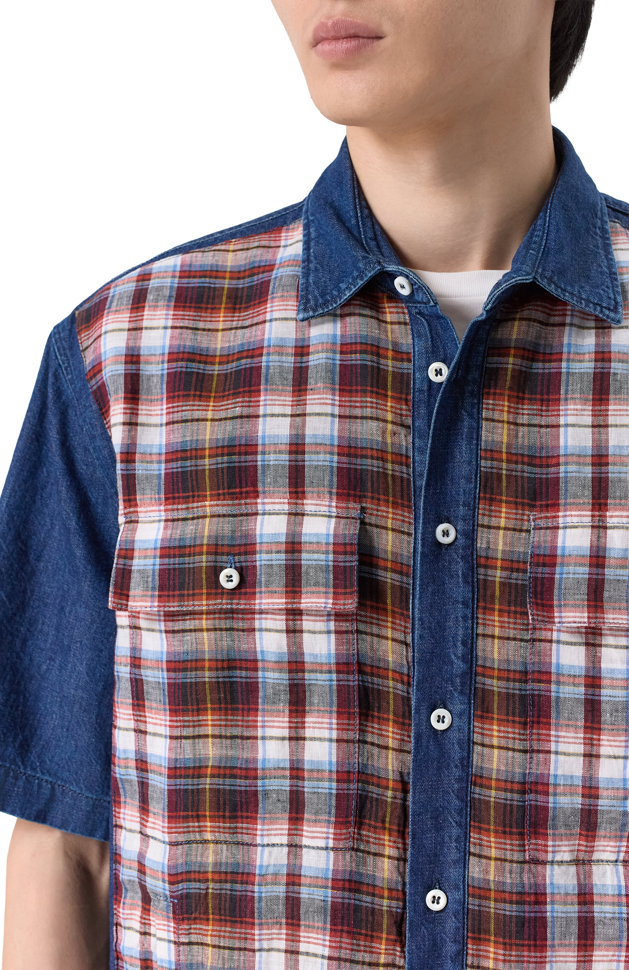 Льняная рубашка DSQUARED2 темно-синего цвета по цене 69950 руб., арт. S74DM1007/D35423, фото 5 Льняная рубашка DSQUARED2, арт. S74DM1007/D35423, фото 5