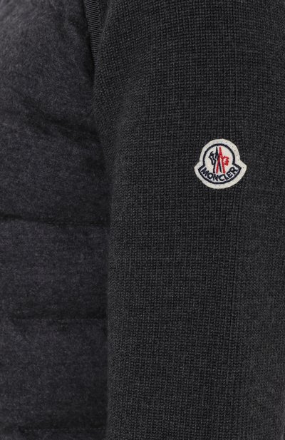 Пуховик прямого кроя с шерстяными рукавами MONCLER, арт. B2-093-94740-00-98142, фото 5
