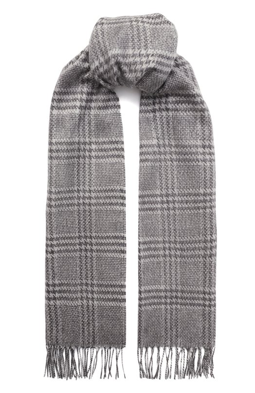 Шарф из шелка и кашемира Kiton D54751K0511F04 Серый D54751K0511F04