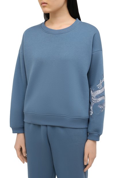 Хлопковый костюм SEVEN LAB синего цвета по цене 20580 руб., арт. SWPW20-dragon EM navy, фото 2 Хлопковый костюм SEVEN LAB, арт. SWPW20-dragon EM navy, фото 2
