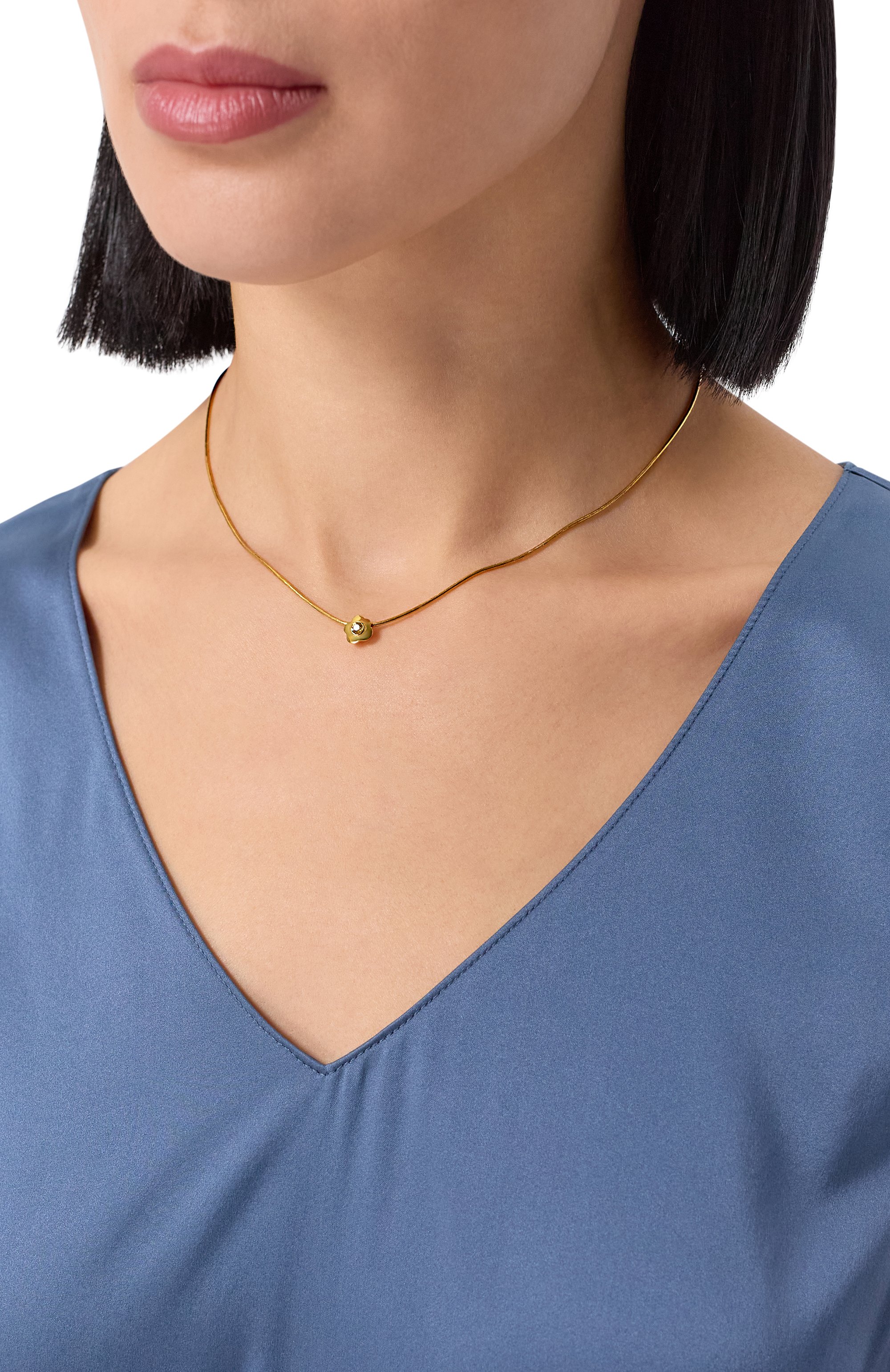 Подвеска mini flower с цитрином MOONKA, арт. FLW-925YG-NK00-CTR, фото 2