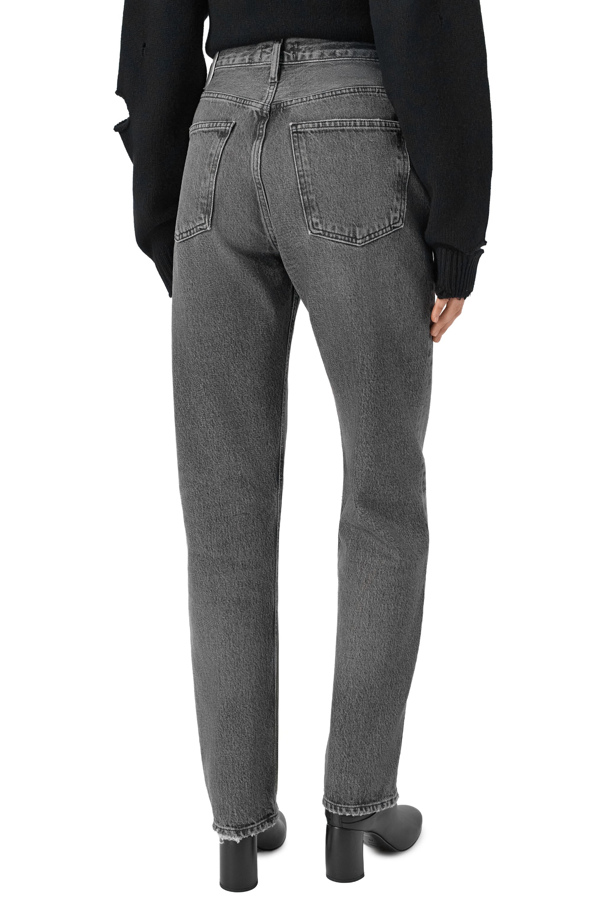 Джинсы 90's pinch waist AGOLDE серого цвета по цене 52400 руб., арт. A9187B1346, фото 4 Джинсы 90's pinch waist AGOLDE, арт. A9187B1346, фото 4