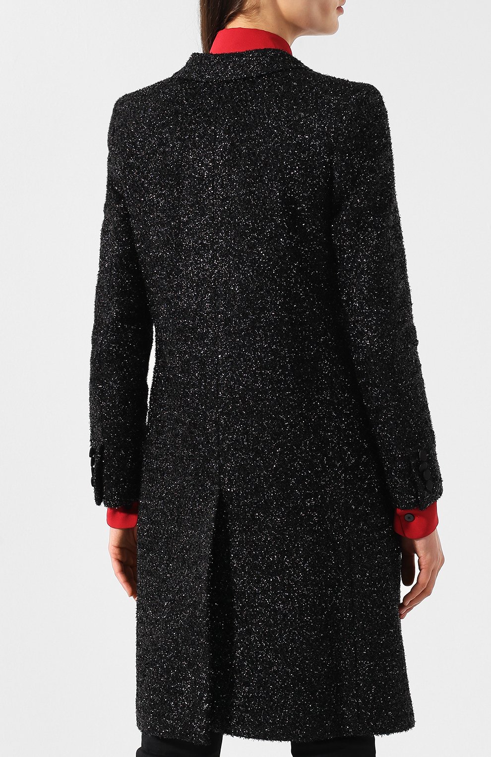 Пальто прямого кроя с отложным воротником SAINT LAURENT, арт. 517798/Y827T, фото 4