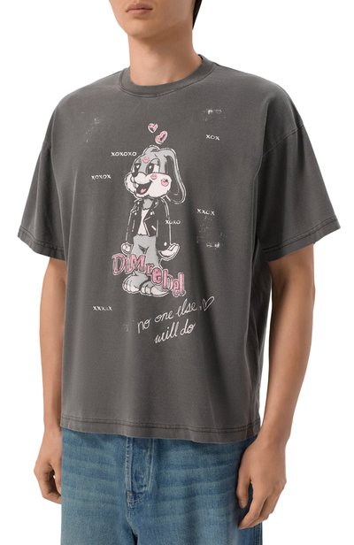 Хлопковая футболка DOMREBEL темно-серого цвета по цене 22100 руб., арт. M SMITTEN/T-SHIRT, фото 3 Хлопковая футболка DOMREBEL, арт. M SMITTEN/T-SHIRT, фото 3