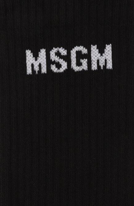Мужские хлопковые носки MSGM черного цвета, арт. 3840MS01/257082 | Фото 2 (Материал внешний: Хлопок; Материал сплава: Проставлено; Нос: Не проставлено)