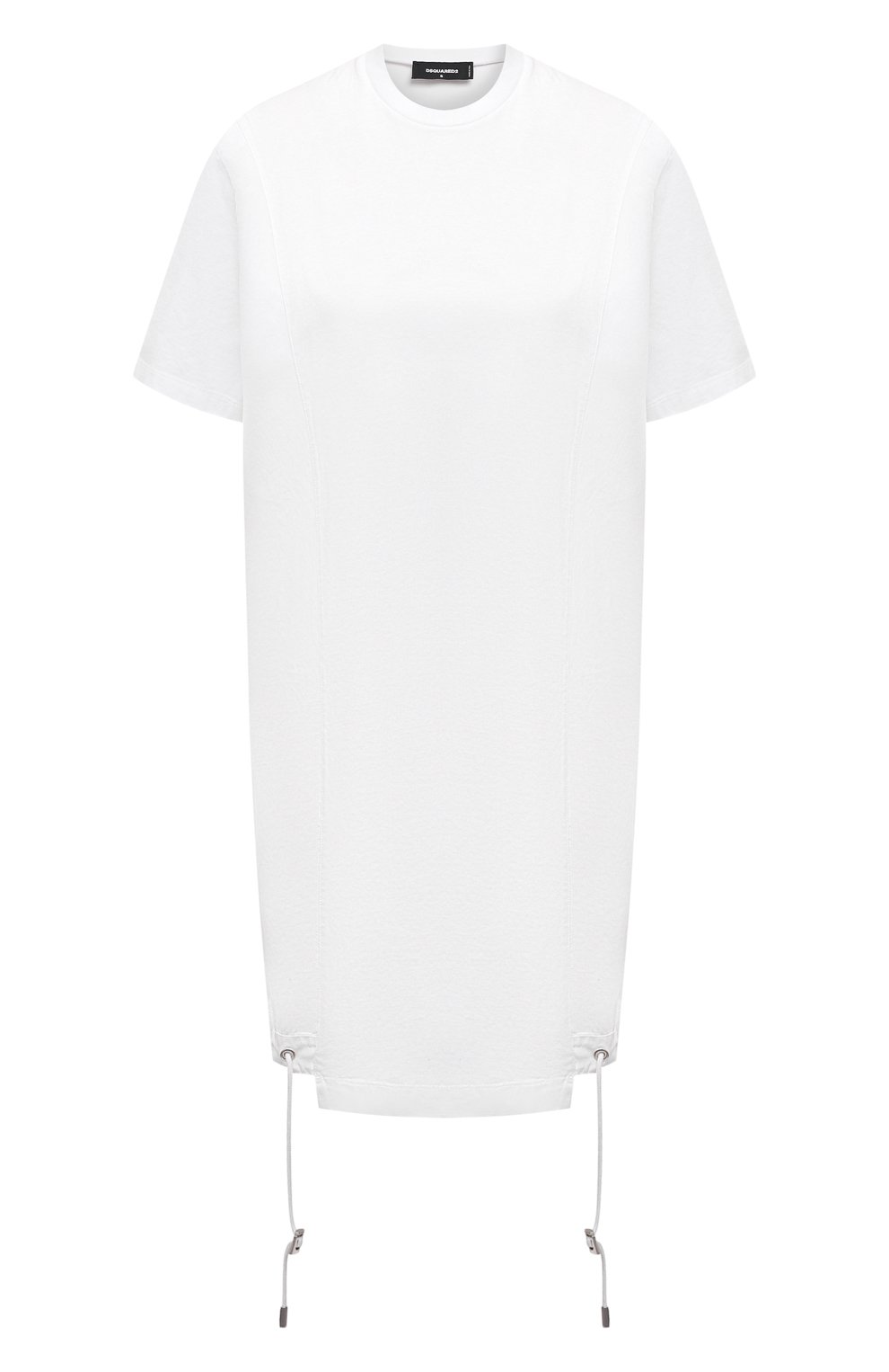 Хлопковое платье DSQUARED2 белого цвета по цене 39950 руб., арт. S75CV0395/S23009, фото 1 Хлопковое платье DSQUARED2, арт. S75CV0395/S23009, фото 1
