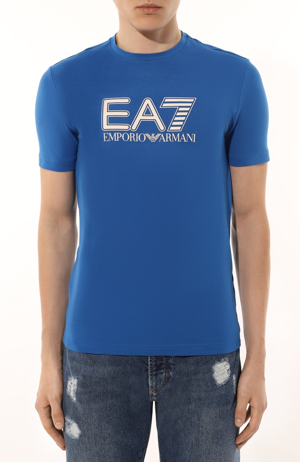 Хлопковая футболка EA7, арт. 6DPT62/PJVQZ/S, фото 3