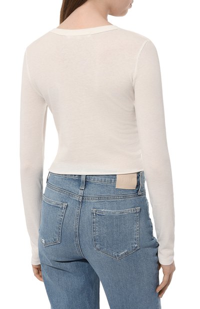 Хлопковый лонгслив SLVRLAKE, арт. TLBY100PNATW/L0NG SLEEVE BABY TEE NATURAL WHITE, фото 4