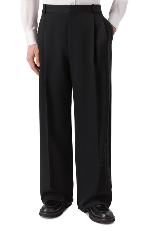 Шерстяные брюки Saint Laurent 805914/Y7E63 Чёрный  805914/Y7E63 Фото 3