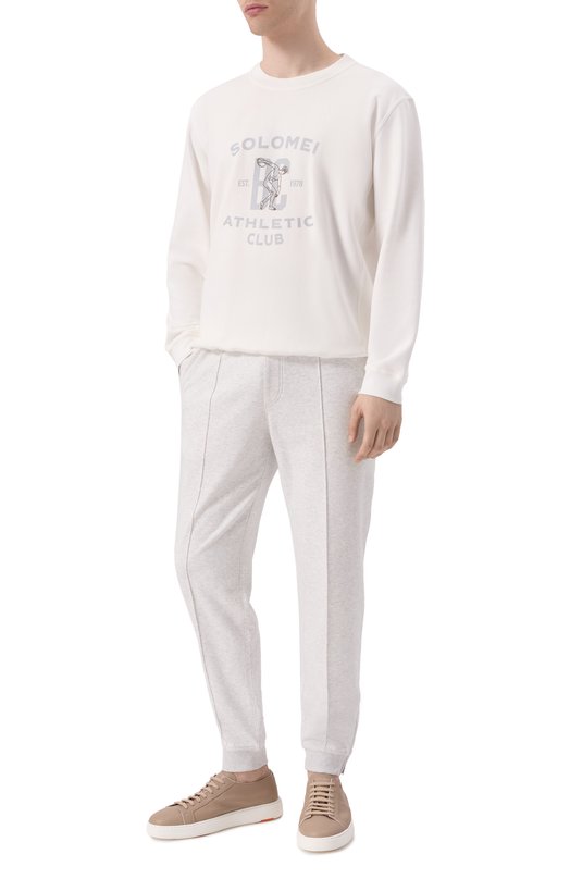 Хлопковый свитшот Brunello Cucinelli MW8633380G Белый  MW8633380G Фото 2