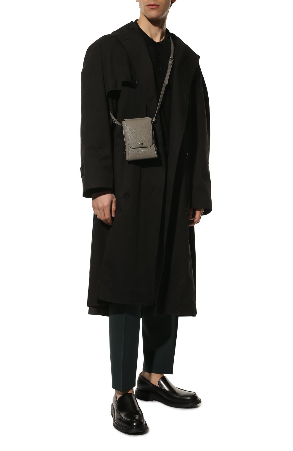 Кожаная сумка TOM FORD серого цвета по цене 95800 руб., арт. Y0347P-LCL158, фото 3 Кожаная сумка TOM FORD, арт. Y0347P-LCL158, фото 3