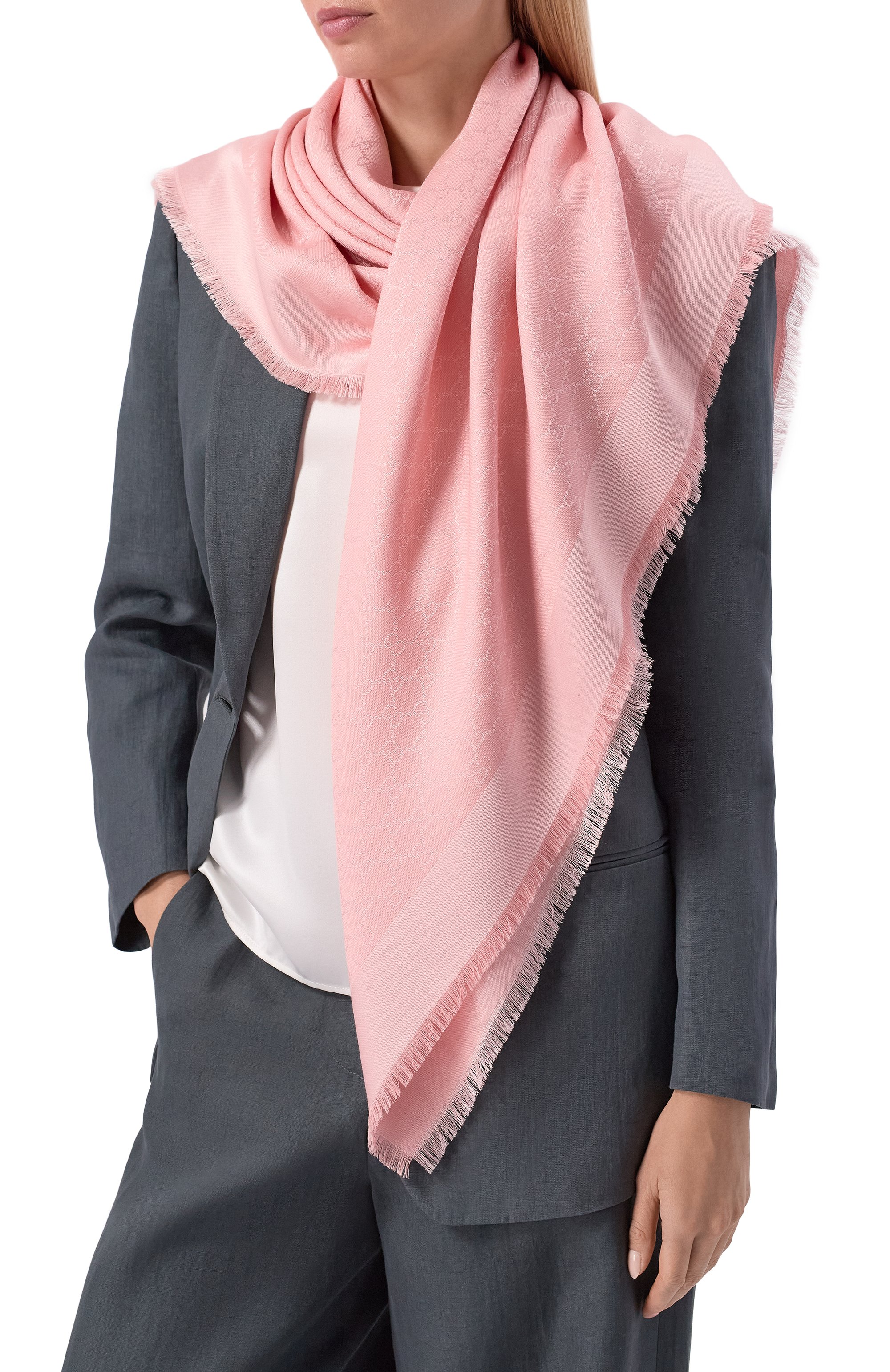 Шаль из шелка и шерсти GUCCI, арт. 855539/3GA48, фото 2