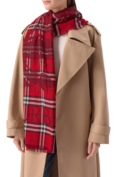 Шарф из шерсти и шелка BURBERRY, арт. 8117900, фото 2