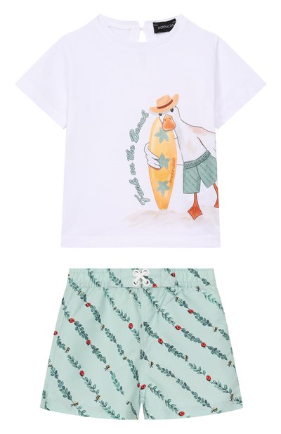 Комплект из футболки и плавок-шорт MONNALISA, арт. 28E502