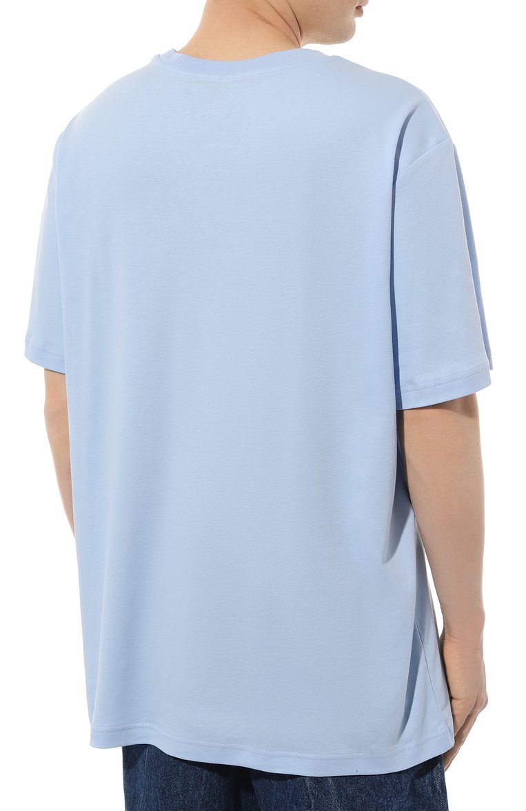 Мужская хлопковая футболка ICEBERG голубого цвета, арт. F027/6307 | Фото 4 (Рукава: Короткие; Длина (для топов): Стандартные; Принт: С принтом; Материал сплава: Проставлено; Материал внешний: Хлопок; Драгоценные камни: Проставлено; Стили: Кэжуэл)