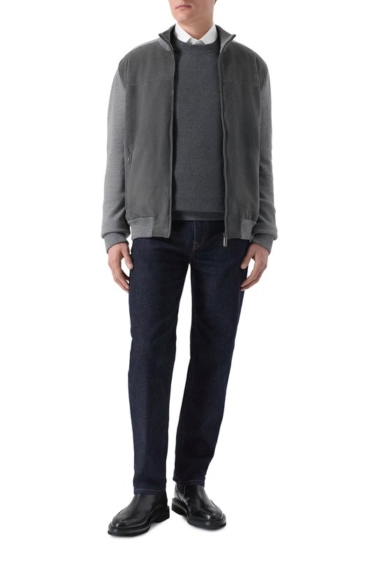 Кардиган с замшевой отделкой Zilli KZMC01M0270VTSU00_002 Серый  KZMC01M0270VTSU00_002 Фото 2