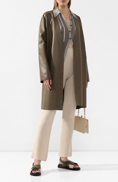 Брюки NANUSHKA кремового цвета по цене 38850 руб., арт. LEBA_CREME_CASHMERE BLEND RIB, фото 2 Брюки NANUSHKA, арт. LEBA_CREME_CASHMERE BLEND RIB, фото 2