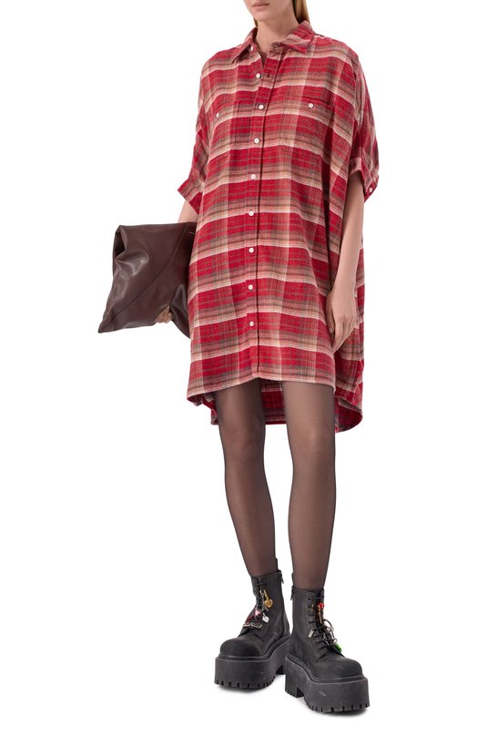 Хлопковое платье R13 R13WR019-R659B Красный  R13WR019-R659B Фото 2