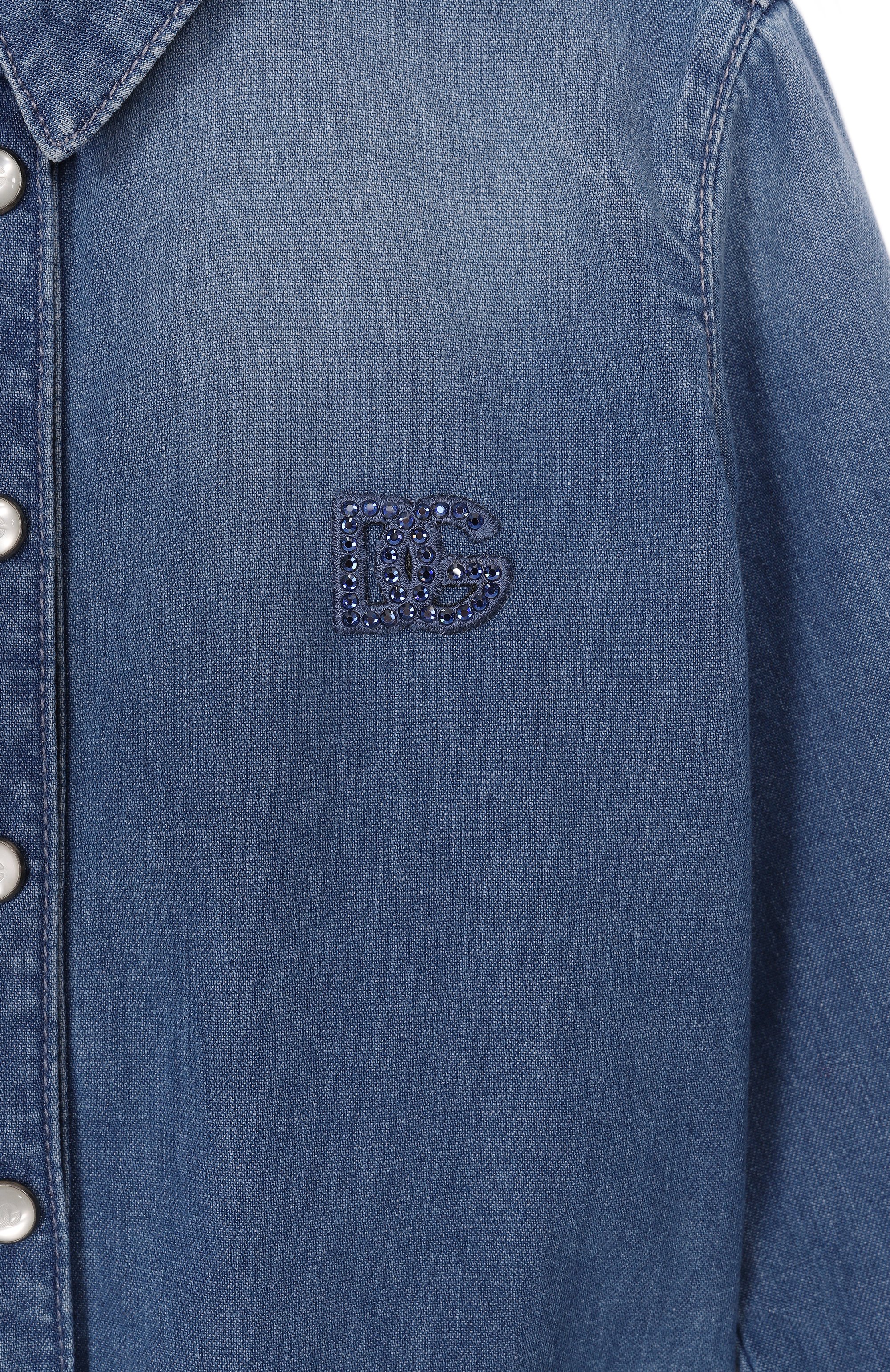 Джинсовая рубашка DOLCE & GABBANA синего цвета по цене 44150 руб., арт. L56S66/LDD84, фото 3 Джинсовая рубашка DOLCE & GABBANA, арт. L56S66/LDD84, фото 3