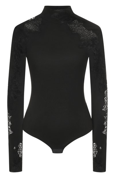 Боди из вискозы ERMANNO SCERVINO черного цвета по цене 99500 руб., арт. D474Y301SQW, фото 1 Боди из вискозы ERMANNO SCERVINO, арт. D474Y301SQW, фото 1